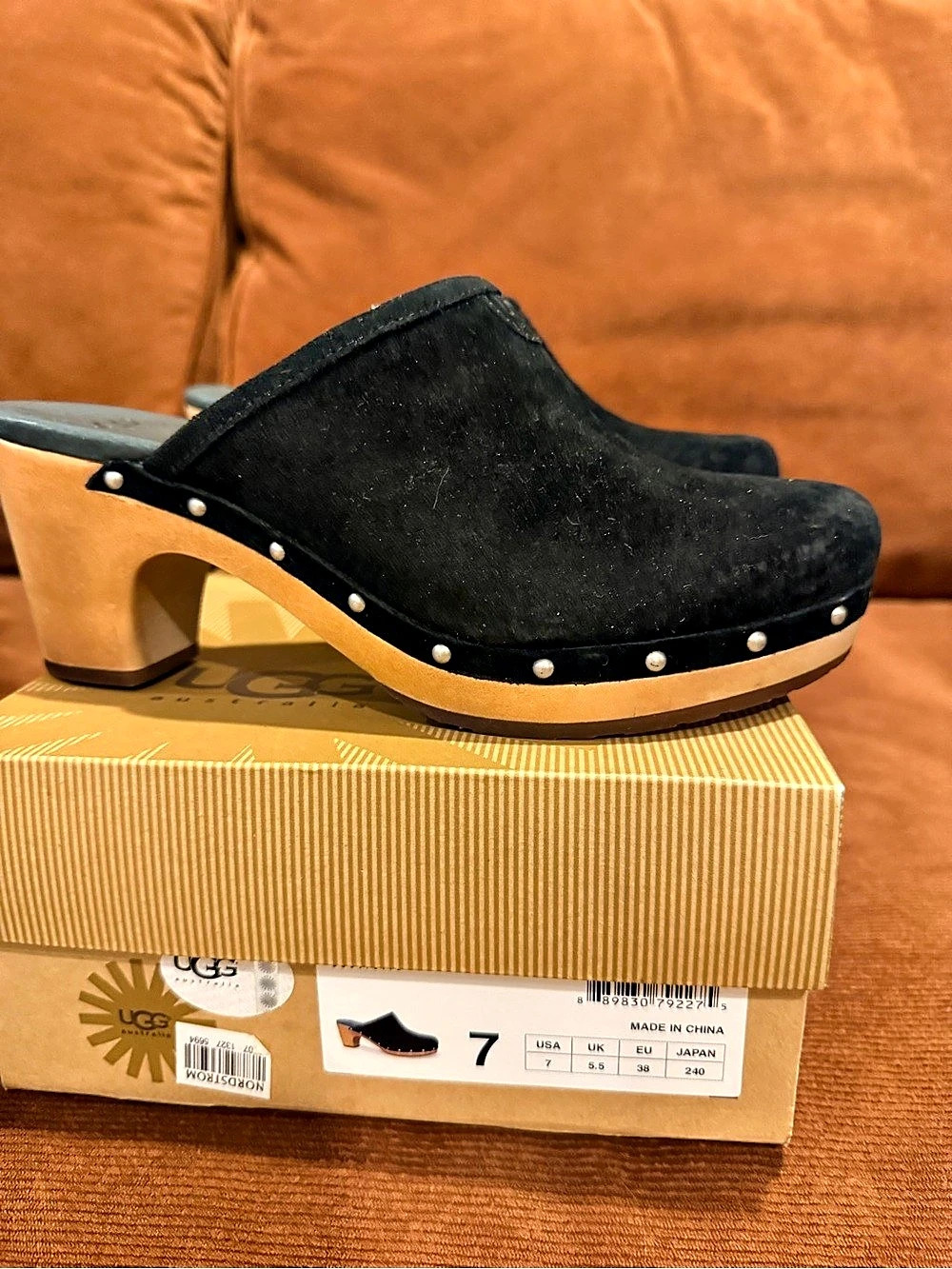 UGG Black Studded Mules US 7 Like New